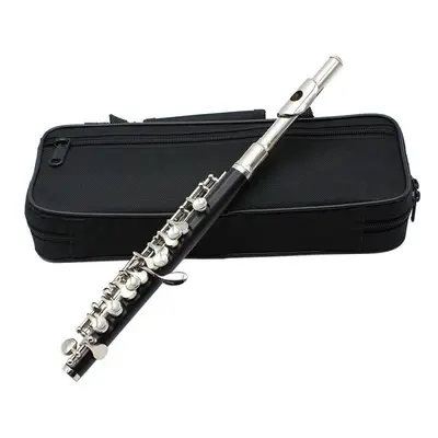 (Silver) Half-size Flute Cupronickel Silver Plated C Key Tone with Cork Grease Polish Cloth Clea