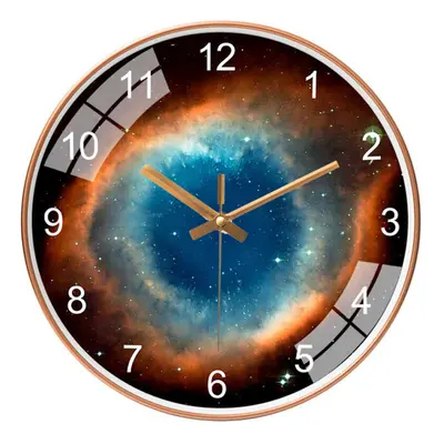 (A - gold) Inch/30cm Star Space Galaxy Wall Clock Silent Living Room Bedroom Creative Hanging Cl