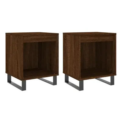 (brown oak, pcs) vidaXL Bedside Cabinets Nightstand Side Table Bed Cabinet Engineered Wood