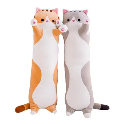 (Brown, 130CM) 110/130cm Cute Plush Cat Doll Soft Stuffed Pillow Doll Toy for Kids