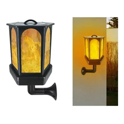 (Wall Type) 96LED Solar Light Hexagonal Flame Light for Garden Yard Patio Path