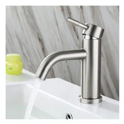 Stainless Steel Bathroom Basin Faucet Single Handle Hole Hot And Cold Mixer Taps With Hoses Lead