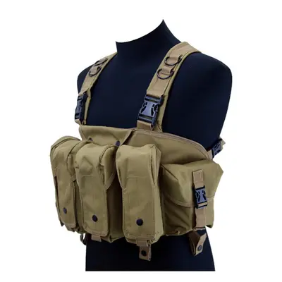 (Khaki) High Quality Outdoor Tactical Chest Rig Airsoft Hunting Vest Molle Magazine Pouch Simple