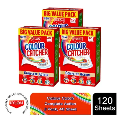 Dylon Colour Catcher Complete Action Laundry Sheets, 40x3 Sheets PK