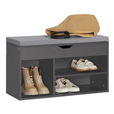 SoBuy FSR45-DG, Hallway Shoe Rack Shoe Cabinet Shoe Bench ,Dark Grey