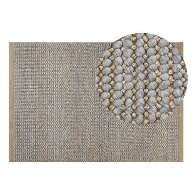 Wool Area Rug x cm Grey BANOO