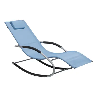 Sun Lounger Metal Blue CARANO