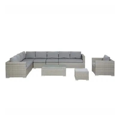 Garden Corner Sofa Set PE Rattan Grey