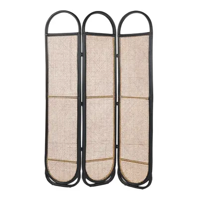 3 Panel Room Divider CORTONA Light Wood-Black