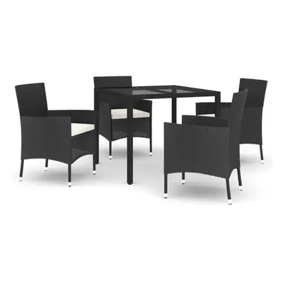 (5 piece, cm) vidaXL Garden Dining Set with Cushions Outdoor Dining Set Chair Poly Rattan