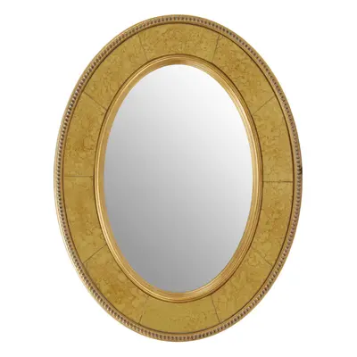 Premier Housewares Oval Wall Mirror/ Brown Mirrors For Bathroom / Bedroom / Garden Walls Fancy W