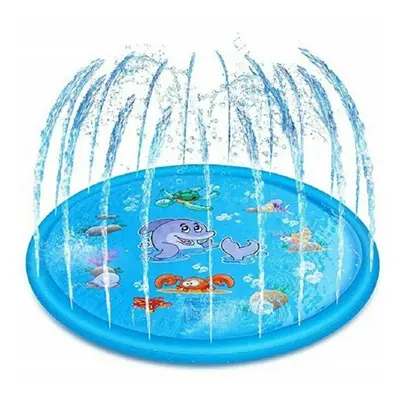 170mm PVC Blue Sprinkler Play Mat With Cartoon Pattern For Kids Summer Play