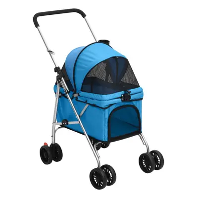 (blue) vidaXL Folding Dog Stroller 76x50x100 cm Oxford Fabric Pushchair Multi Colours