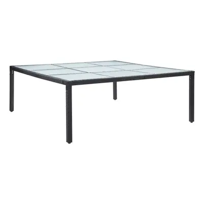 Garden Dining Table Black 200x200x74 cm Poly Rattan