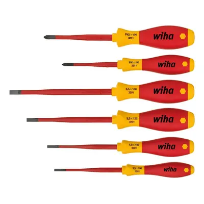 Wiha SoftFinish Electrician's Screwdriver Set Six Piece Hand Tools SlimFix