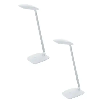 2 PACK Table Desk Lamp Colour White Touch On/Off Dimming Bulb LED 4.5W Included