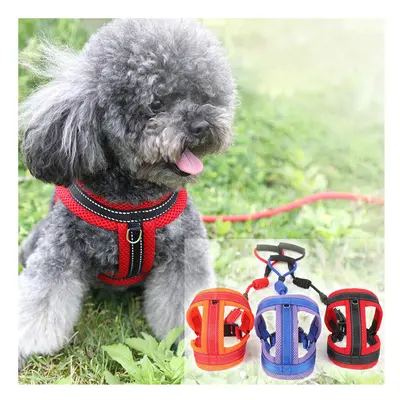 () Pet Dog Cat Mesh Breathable Comfortable Strap Dog Traction Rope Chain