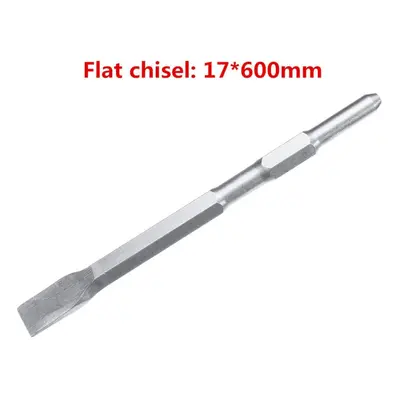 (Flat Chisel:17*600mm) 17mm SDS Plus Chisel Flat/Point/U Type For Electric Hammer Drill Jackhamm