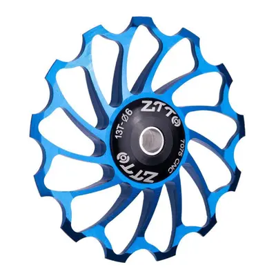 (Blue) 4/5/6MM Lightweight High Strength Aluminum Alloy Ceramic Rear Paddle Guide Wheel MTB Road