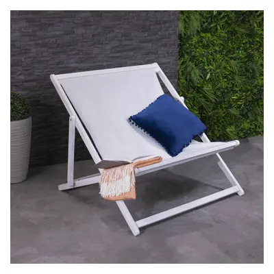 CHARLES BENTLEY FSC Eucalyptus Wooden, Double Deck Chair, for Outdoors, and Garden, FSC Wood, Po