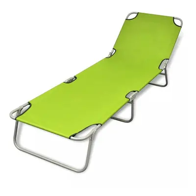 Foldable Sun Lounger with Adjustable Backrest Apple Green