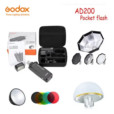 Godox AD200 2.4 TTL HSS 200w Flash W/ Softbox Diffuser Reflector Kit