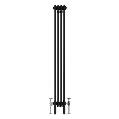 (1500x200mm, Black) NRG Traditional Cast Iron Style Style Radiator Four Column Designer Bathroom