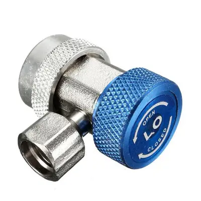 (Blue) AC Air Condition Adjustable Quick Connector Adapter High/Low Pressure