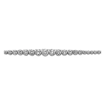 Jewelco London Ladies Sterling Silver Cubic Zirconia Graduated Eternity Tennis Bracelet 8mm 7.5 