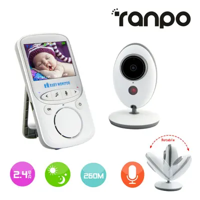 Wireless 2.4'' LCD Baby Monitor Camera Audio Video Intercom Night Vision VB605 UK Plug