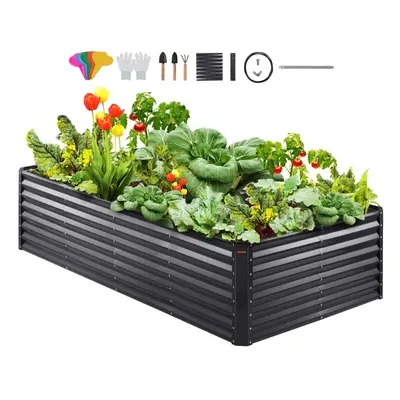 VEVOR Raised garden Bed Kit, 8x4x2FT Large Metal Raised Planter Box garden Beds Outdoor for Vege