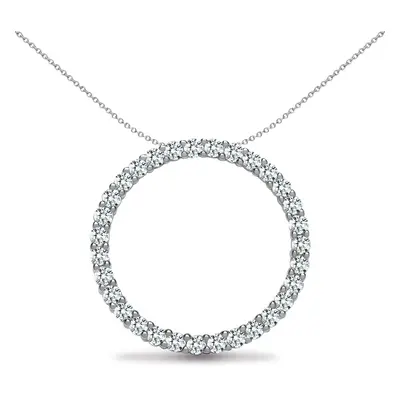 Jewelco London Ladies Solid 18ct White Gold Claw Set Round G SI1 1ct Diamond Ring of Fire Charm 