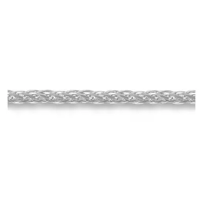 (20) Jewelco London Unisex Solid 9ct White Gold Diamond Cut Spiga 1.2mm Gauge Pendant Chain Neck