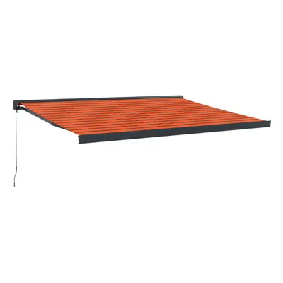 vidaXL Retractable Awning Canopy Orange and Brown 4.5x3 m Fabric and Aluminium