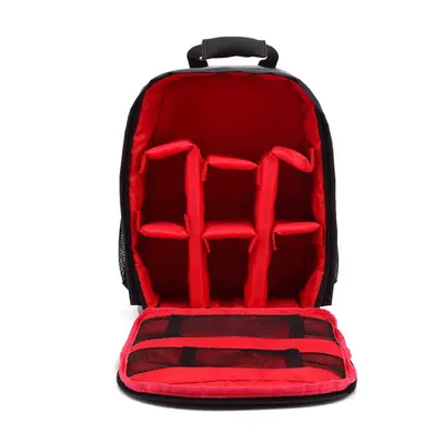 (Red) Multi-functional Small DSLR Digital Camera Video Backpack Bag Waterproof Outdoor