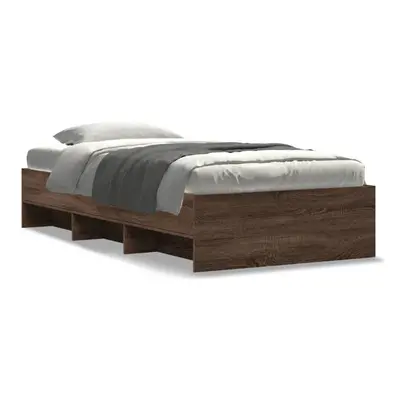 vidaXL Bed Frame Bed Base Home Bedstead Brown Oak 90x200 cm Engineered Wood