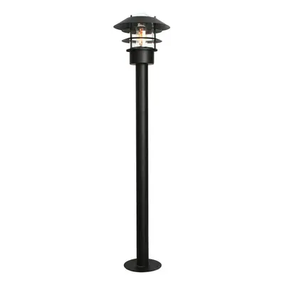 Outdoor IP44 Bollard Light Black LED E27 60W Bulb Outside External Exterior