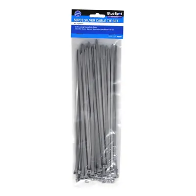 4.8mmx 250mm Silver Piece Cable Ties Set - cable blue spot ties silver 40059