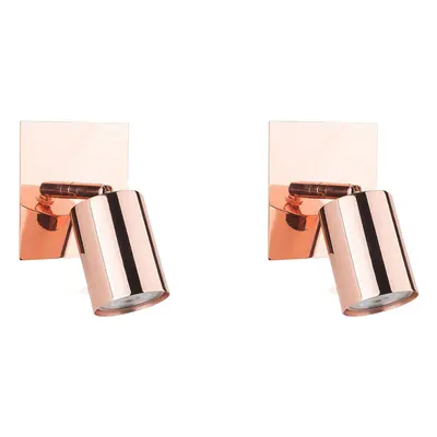 Set of Metal Spotlight Lamps Copper TIGRIS