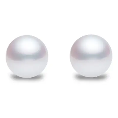 Jewelco London Sterling Silver 6.5mm Natural Sea Water Cultured Pearl Stud Earrings - AES065