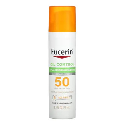 Eucerin, Oil Control, Lightweight Sunscreen Lotion for Face, SPF 50, 2.5 fl oz (75 ml)