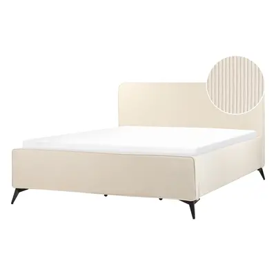 Bed Corduroy VALOGNES x cm (EU Super King) Light Beige