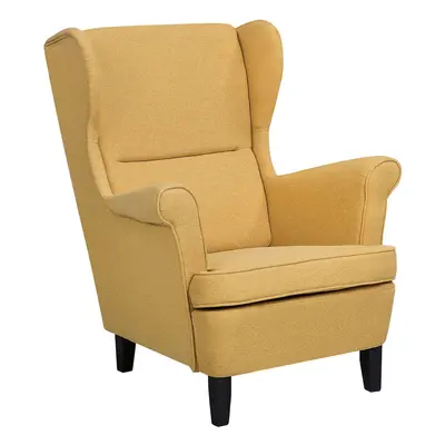 Wingback Chair ABSON Fabric Yellow