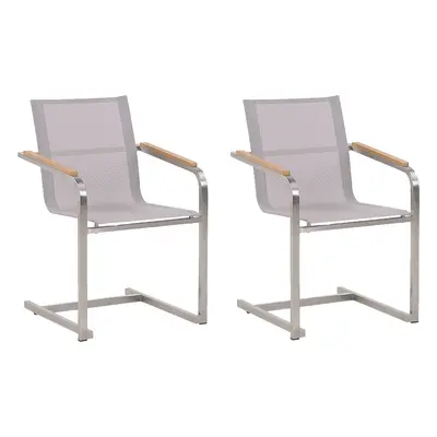 Set of Garden Chairs COSOLETO Stainless Steel Beige