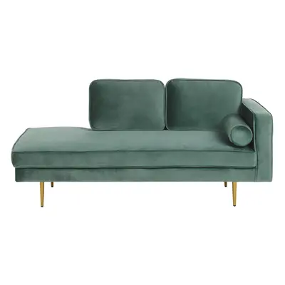 Right Hand Velvet Chaise Lounge Mint Green MIRAMAS