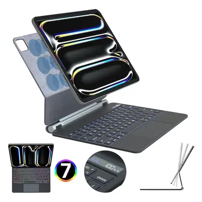 Magic Keyboard for Apple iPad Pro 11" (M4) / 5th Generation, Slim Magnetic Floating Stand Case, 