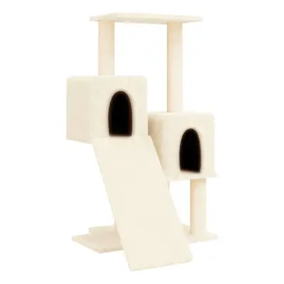 (cream) vidaXL Cat Tree with Sisal Scratching Posts Cat Scratch Tower Climber Dark Grey