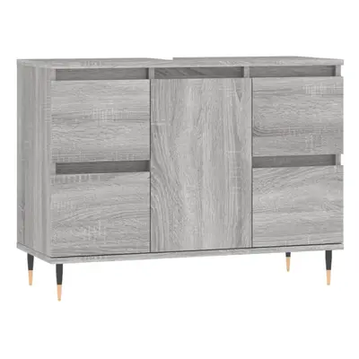 (grey sonoma) vidaXL Bathroom Cabinet Vanity Unit Highboard Cupboard White Engineered Wood