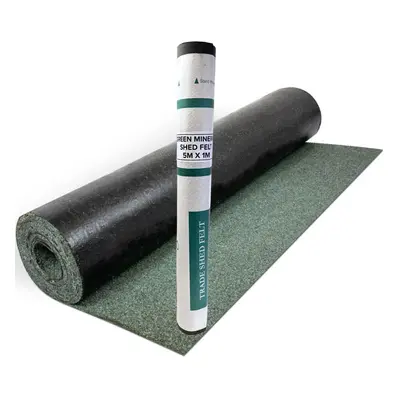 (Green, 5m x 1m) Heavy-Duty Mineral Shed Roofing Felt With Nails