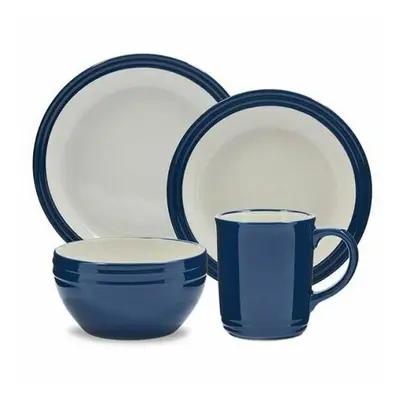 Stylish 16Pc Blue & White Barbary & Oak Foundry Dinnerware Set Tableware Kitchen